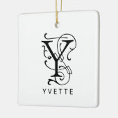 Letter Y Elegant Monogram Kerst Ornament (Links)