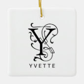 Letter Y Elegant Monogram Kerst Ornament (Voorkant)