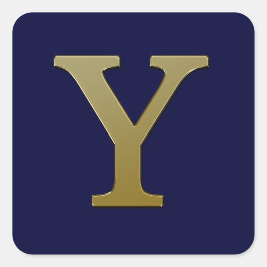 Letter Y Gold Square Sticker (Voorkant)