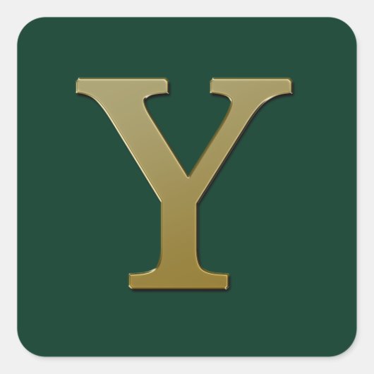 Letter Y Gold Square Sticker (Voorkant)