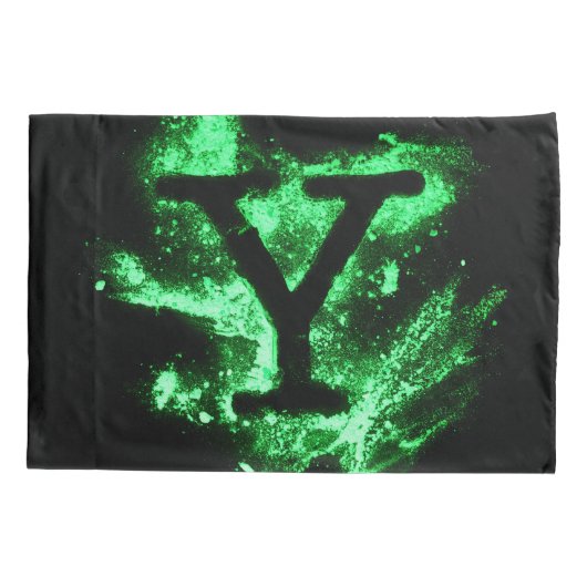 Letter Y Groen Hoofdstedelijk Alfabet Kussensloop (Achterkant)