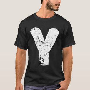 Letter Y Groot Hoofdletter Alfabet Monogram Gedist T-shirt