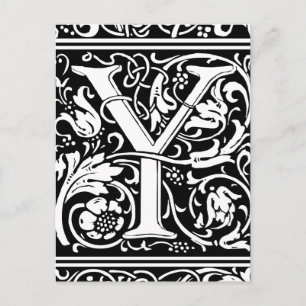 Letter Y Middeleeuwse Monogram Art Nouveau Briefkaart