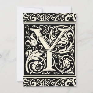 Letter Y Middeleeuwse Monogram Art Nouveau Kaart