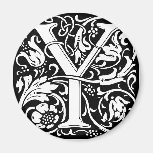 Letter Y Middeleeuwse Monogram Art Nouveau Magneet