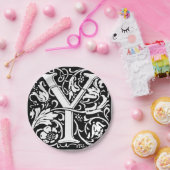 Letter Y Middeleeuwse Monogram Art Nouveau Papieren Bordje (Feest)