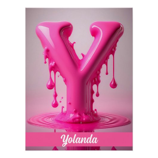 Letter Y, Monogram Y - Customizable Name Poster (Devant)
