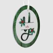 *~* Letter Y Rustic Kerstfeestdag AP44 Ornament (voorkant)