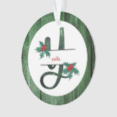 *~* Letter Y Rustic Kerstfeestdag AP44 Ornament (voorkant)