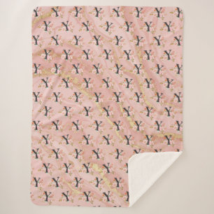 Letter Y Sherpa Deken