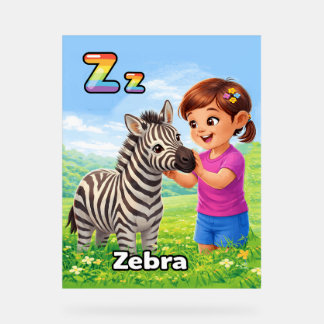 Letter Z Alfabet Poster – Z staat voor Zebra