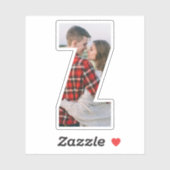 Letter Z Alphabet & Photo Custom-Cut Vinyl Sticker (Feuille)