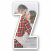 Letter Z Alphabet & Photo Custom-Cut Vinyl Sticker (Devant)