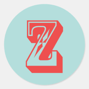 Letter Z carnaval stijl monogram initiaal gunst Ronde Sticker