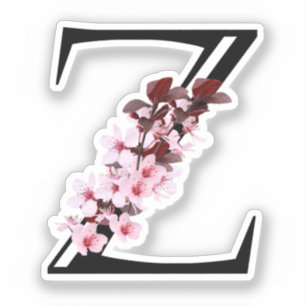 Letter Z, Cherry Blossom Sticker