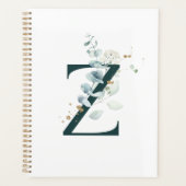 Letter Z Eucalyptus en Gold Monogrammed Planner (Voorkant)