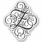 Letter Z Initiaal Elegant Flourish Monogram Sticker (Voorkant)