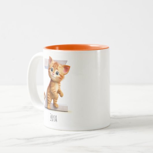 Letter Z Kat Alfabet Monogram Koffie Mok (Voorkant links)