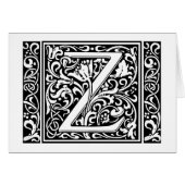 Letter Z Medieval Monogram Initiaal (Voorkant Horizontaal)