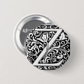 Letter Z Medieval Monogram  Initiaal Ronde Button 5,7 Cm (Voorkant /achterkant)