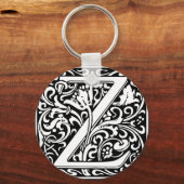 Letter Z Medieval Monogram  Initiaal Sleutelhanger (Voorkant)