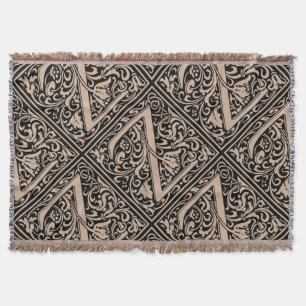 Letter Z Middeleeuwse Monogram Art Nouveau Deken
