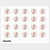 Letter Z Monogram Blush Roze Waterverf Goud Chic Ronde Sticker (Vel)