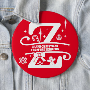 Letter Z Monogram Initiaal Familienaam Greeting Ronde Button 6,0 Cm