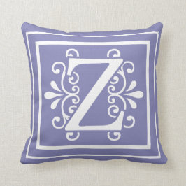 Letter Z Monogram Periwinkle Paars Kussen