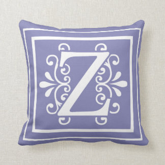 Letter Z Monogram Periwinkle Paars Kussen