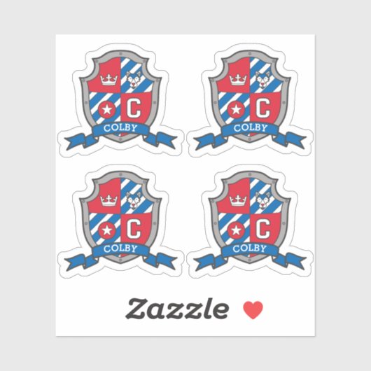 Lettercode C aangepaste naam Colby wolf dog messgh Sticker (Vel)