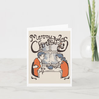 Letterdrukken Kerstmis Feestdagen Kaart