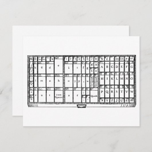 Letterdrukpers type case kaart (Voorkant / Achterkant)