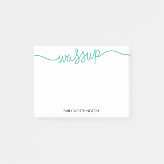 Lettered Wassup Custom Post-it® notes (Emerald) (Voorkant)