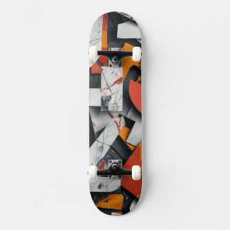 Letterfragmenten in sinaasappel en grijs #2 skateboard