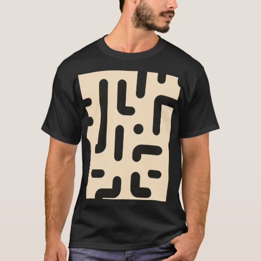 Letterfragmenten op bleke beige achtergrond t-shirt (Voorkant)