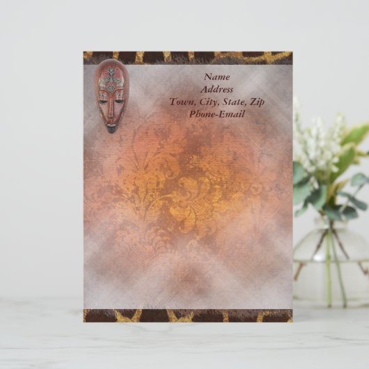 Letterhead African Design Custom Briefhoofd (Staand voorkant)