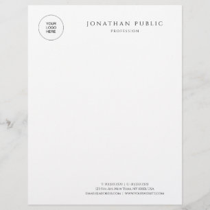 Letterhead Black en White Modern minimalist Briefhoofd