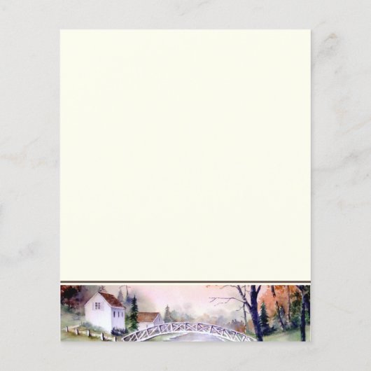 Letterhead Gebogen Brug Waterverf Schilderen (Achterkant)