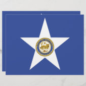 Letterhead met vlag van Houston, VS (Voorkant / Achterkant)