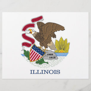 Letterhead met vlag van Illinois, Verenigde Staten
