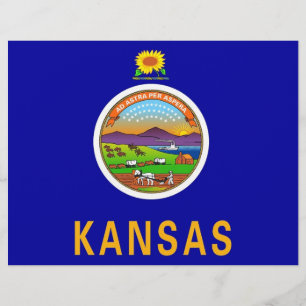 Letterhead met vlag van Kansas, Verenigde Staten v