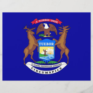 Letterhead met vlag van Michigan, VS