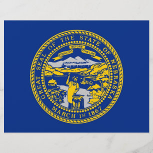 Letterhead met vlag van Nebraska, VS