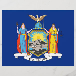 Letterhead met vlag van New York, Verenigde Staten