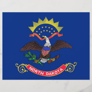 Letterhead met vlag van North Dakota, VS