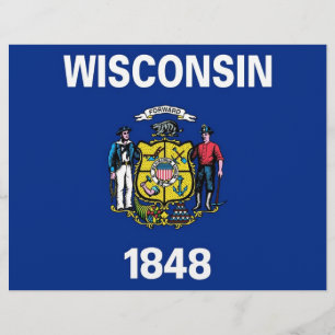 Letterhead met vlag van Wisconsin, Verenigde State