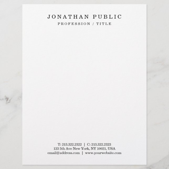 Letterhead Modern Minimalist Elegant Template Briefhoofd (Voorkant)