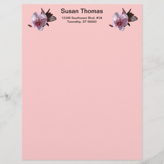 Letterhead - Plum blossom Briefhoofd (Voorkant)