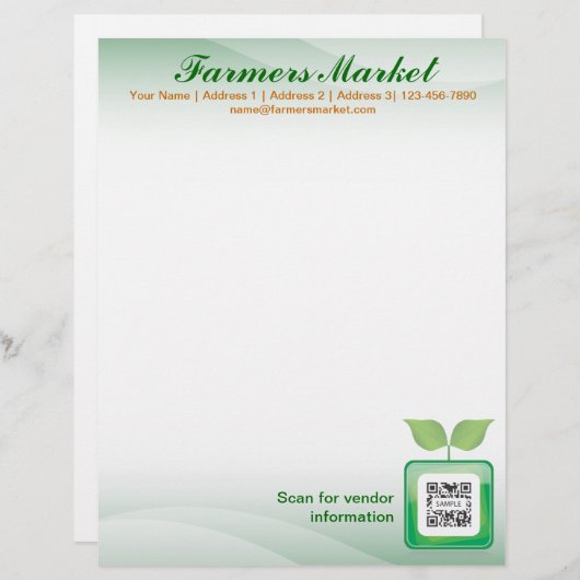Letterhead Sjabloon Farmer's Market Briefhoofd Sjabloon (Voorkant / Achterkant)